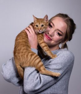 owner with cat photo